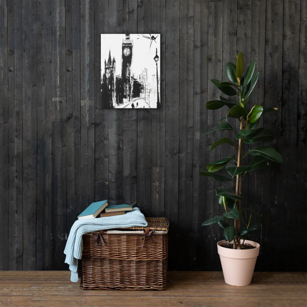 Clock Tower in Motion | Thin Canvas | 16″×20″