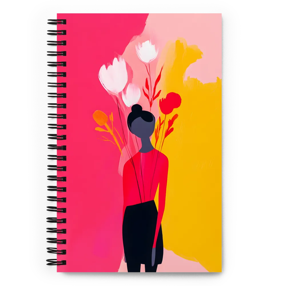 Floral Whimsy: A Modern Embrace | Spiral Notebook