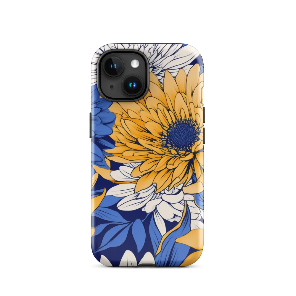 Floral Harmony in Blue and Yellow
