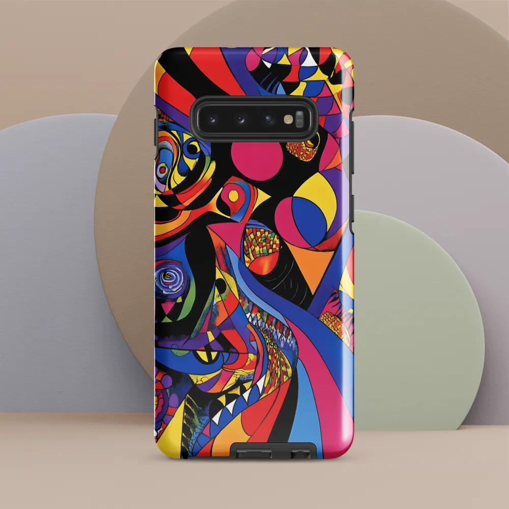 Vibrant Echoes of Geometry | Phone Case |  S10 Plus | Tough Case | Glossy