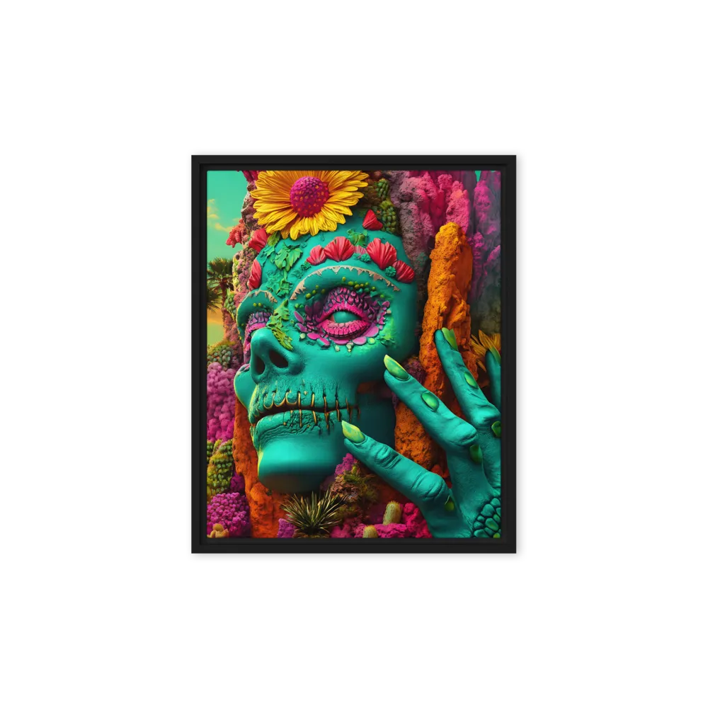 Ethereal Skull Garden | Canvas with Black Frame | 8″×10″