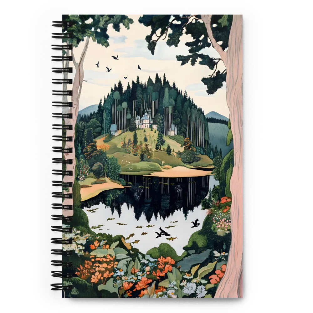 Tranquil Reflections: A Serene Landscape | Spiral Notebook