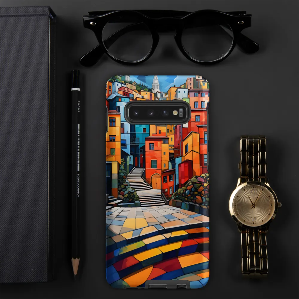 Vibrant Village: A Cubist Journey