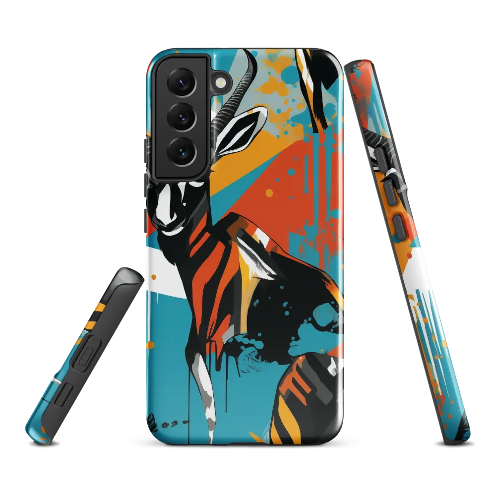 Dynamic Antelope in Vivid Abstract