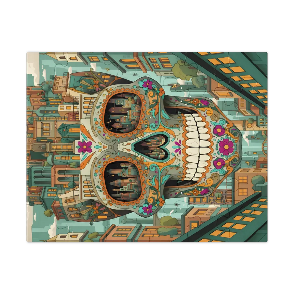 Sugar Skull City 
 Jigsaw Puzzle in Tin Box