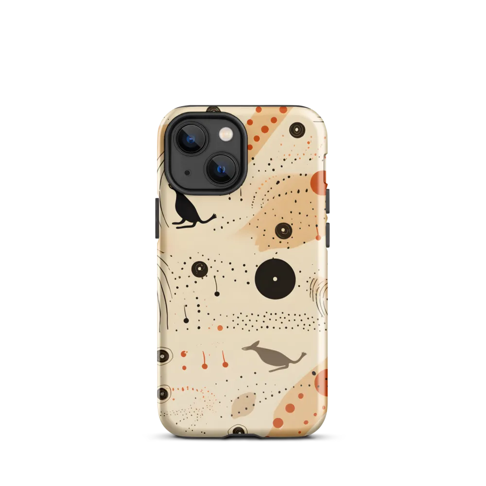 Playful Patterns in Earth Tones | Phone Case |  13 mini | Tough Case | Glossy