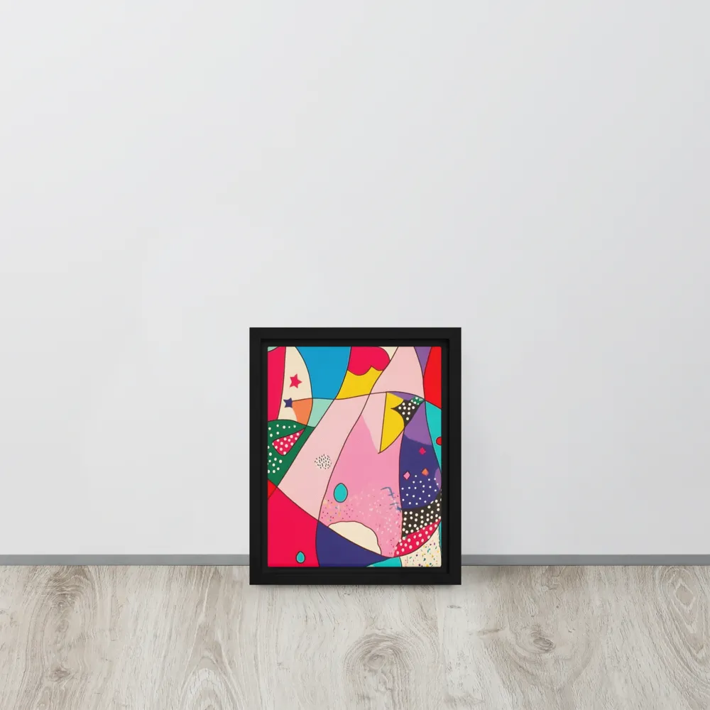Playful Geometry in Color | Canvas with Black Frame | 8″×10″