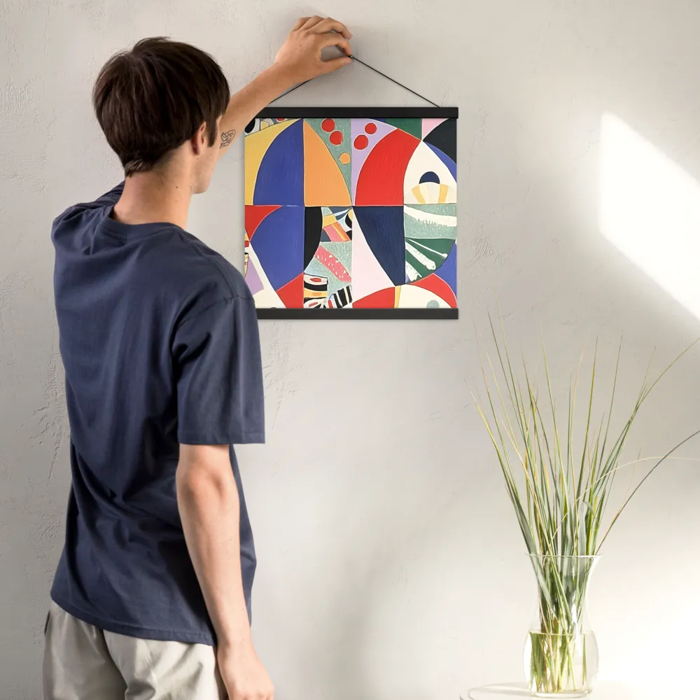 Dynamic Mosaic Symmetry | Poster With Black Wood Hanger | 16″×16″