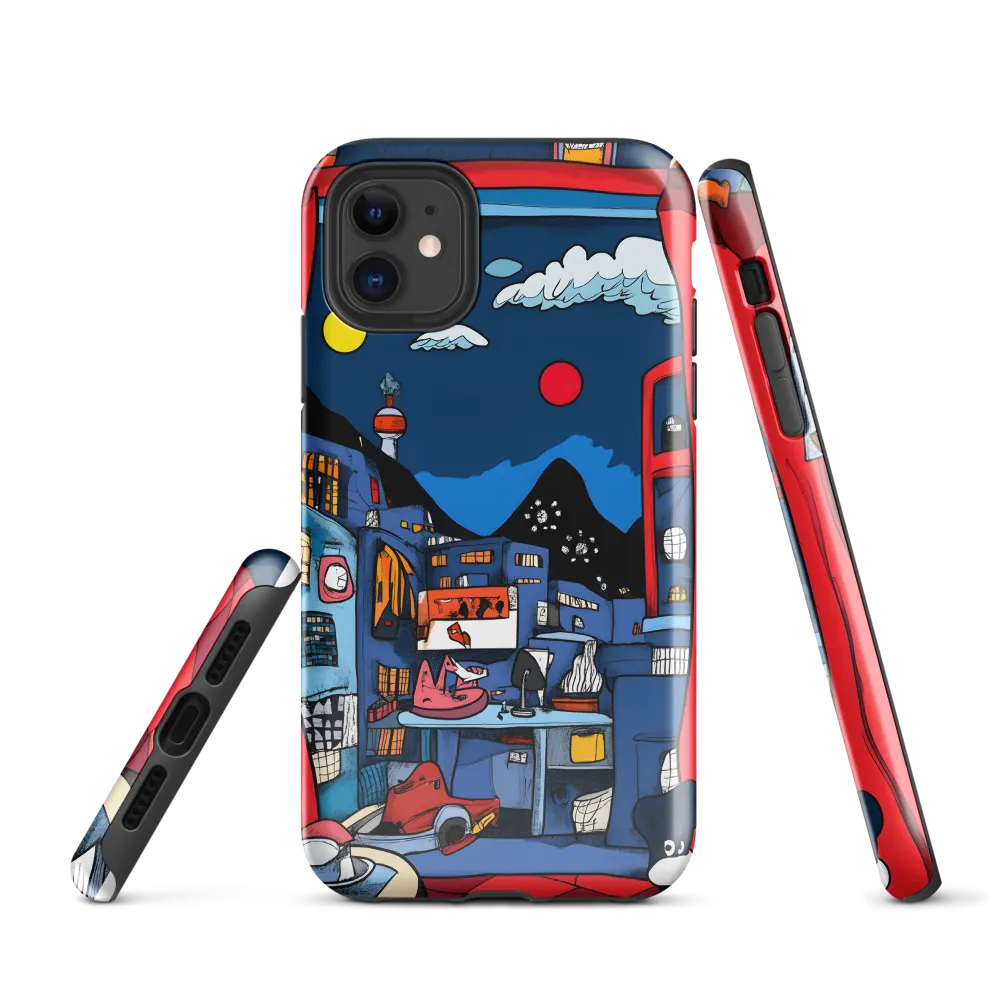 Whimsical Cityscape at Night