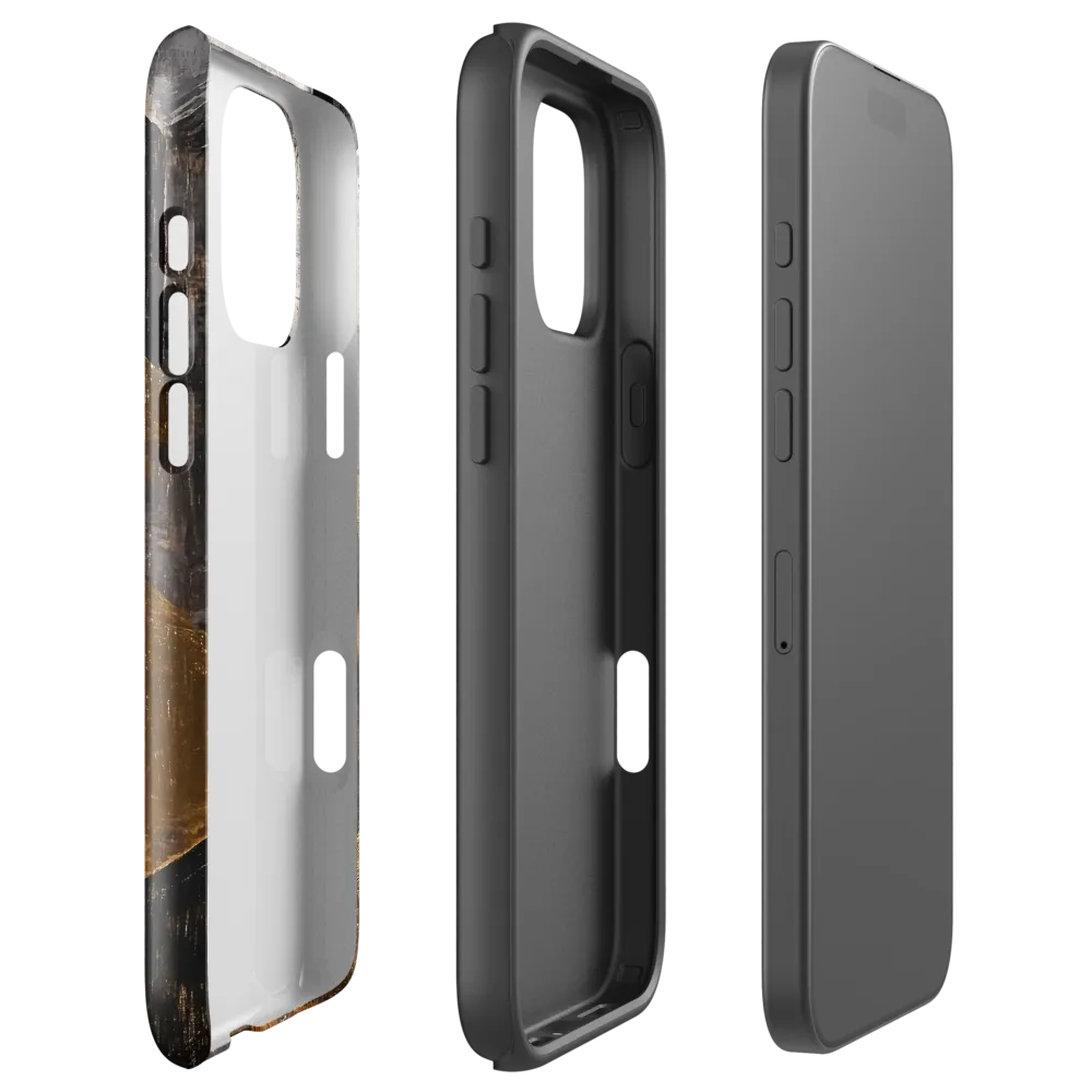 Geometric Harmony in Gold and Black | Phone Case |  16 Pro Max | Tough Case | Glossy