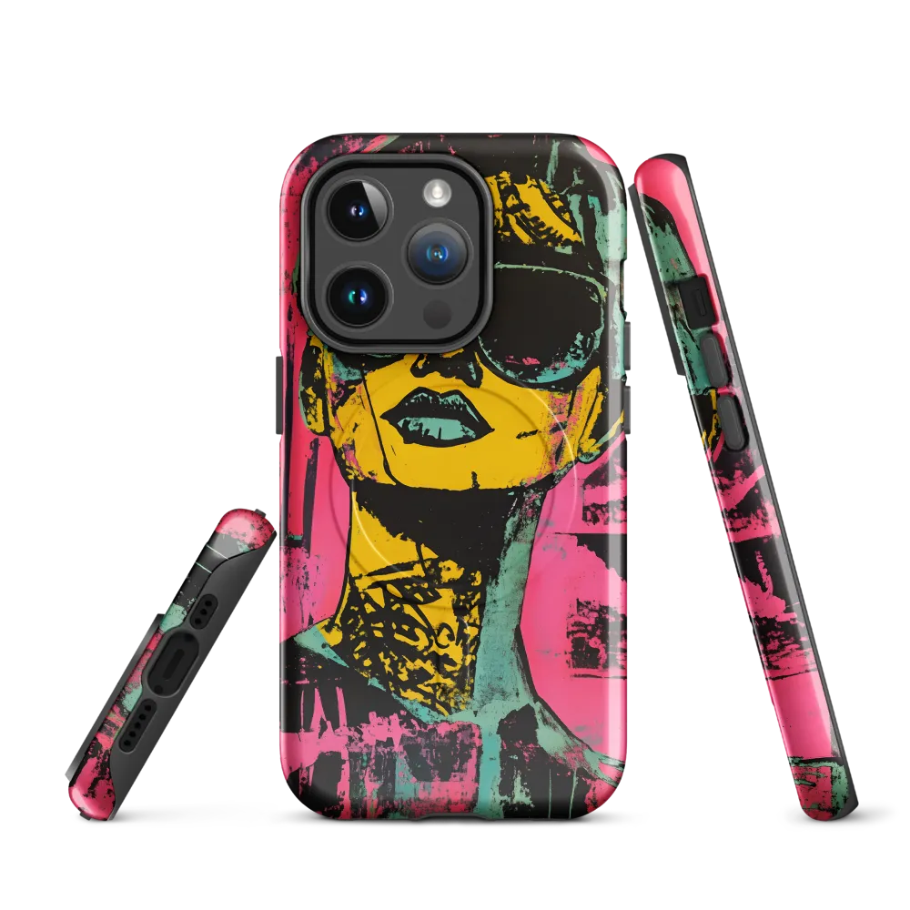 Confident Portrait in Neon Colors | Phone Case |  14 Pro | MagSafe® Tough Case | Glossy