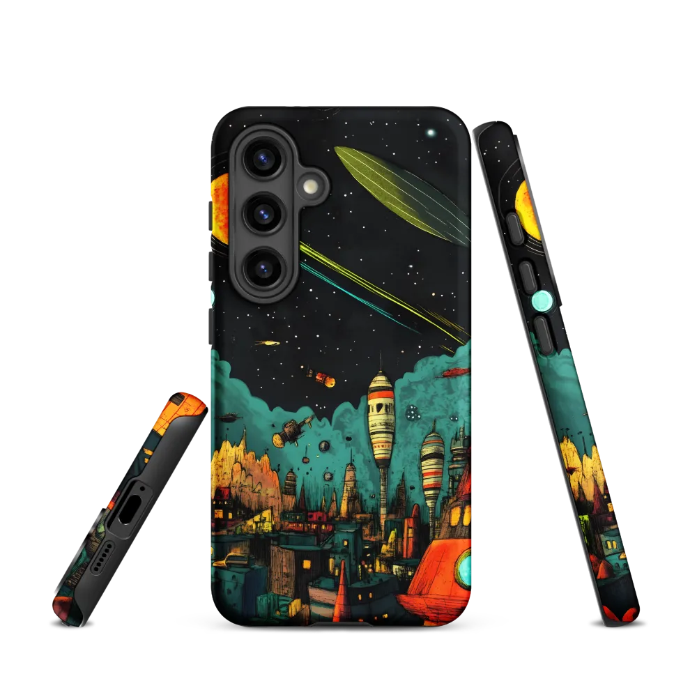 Galactic Cityscape: A Journey Through Imagination | Phone Case |  S24 | Tough Case | Matte