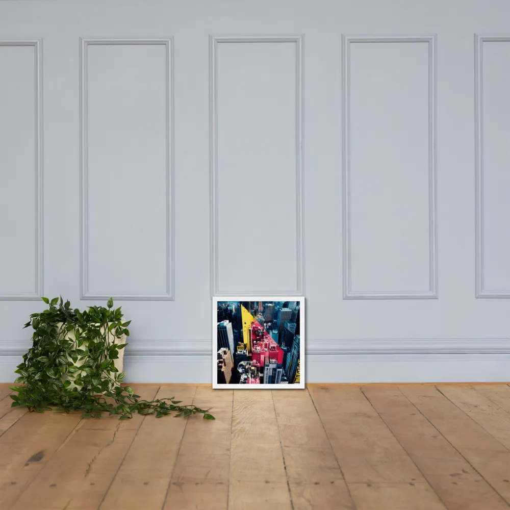 Dynamic Urban Symphony | Poster with White Frame | 14″×14″