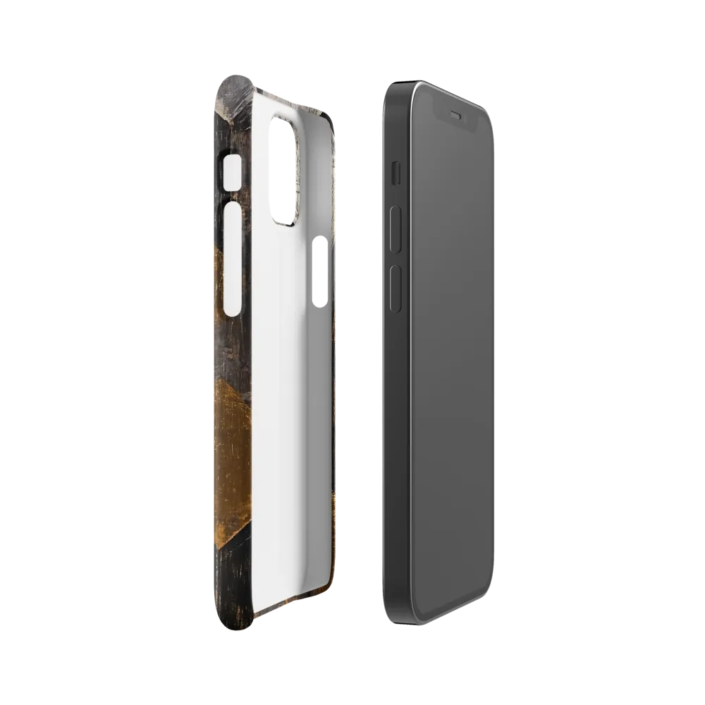 Geometric Harmony in Gold and Black | Phone Case |  12 Mini | Snap Case | Glossy