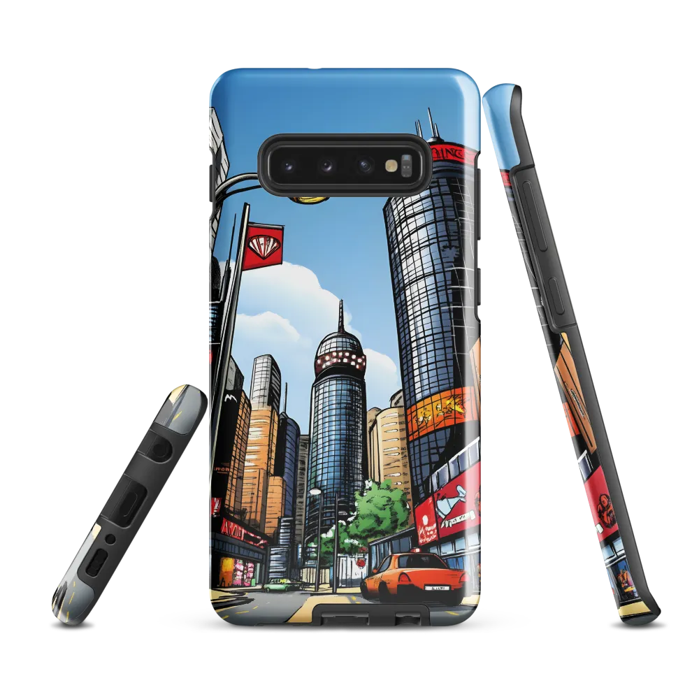 Urban Pulse: A Comic Cityscape | Phone Case |  S10 Plus | Tough Case | Glossy