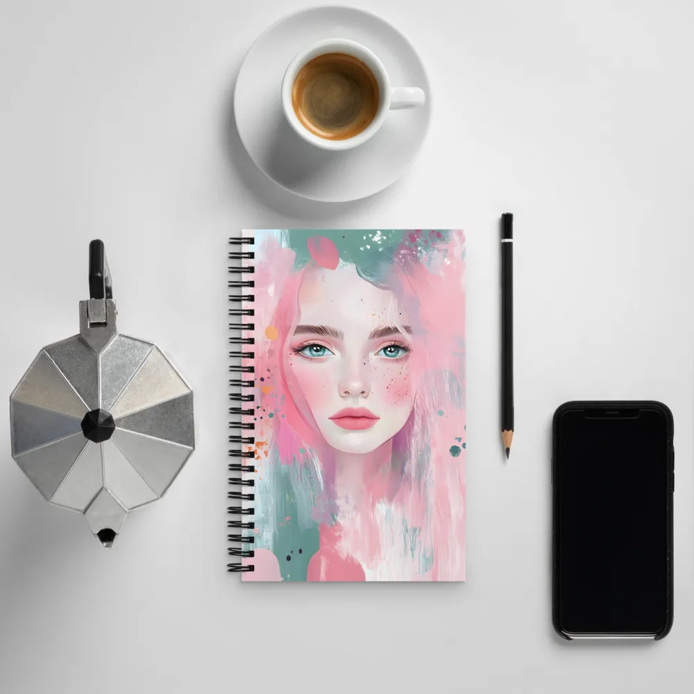 Dreamy Serenity: A Contemporary Portrait | Spiral Notebook