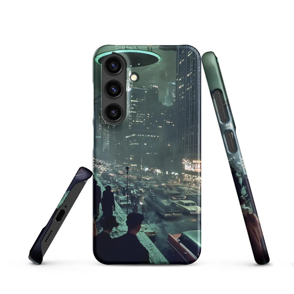 Mysterious Encounters in a Neon City | Phone Case |  S24 | Snap Case | Matte