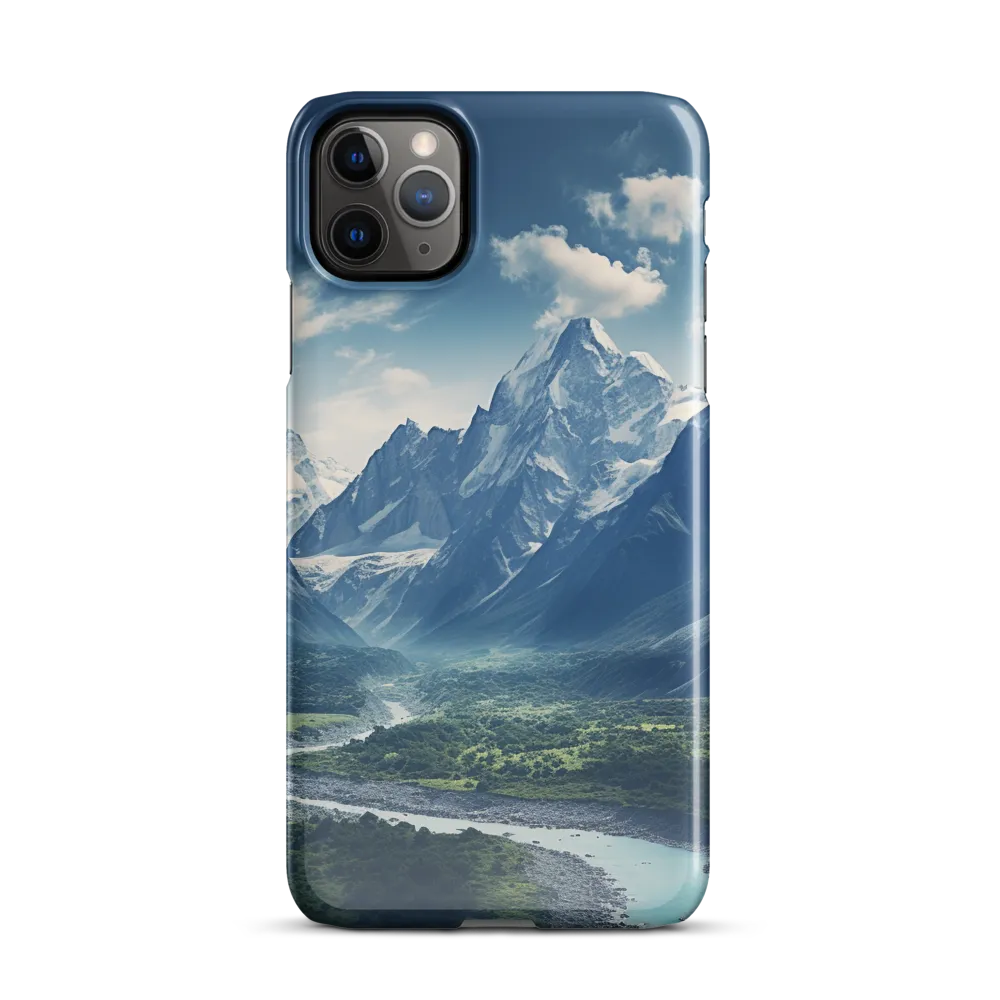 Majestic Serenity: A Landscape of Mountains and Rivers | Phone Case |  11 Pro Max | Snap Case | Glossy