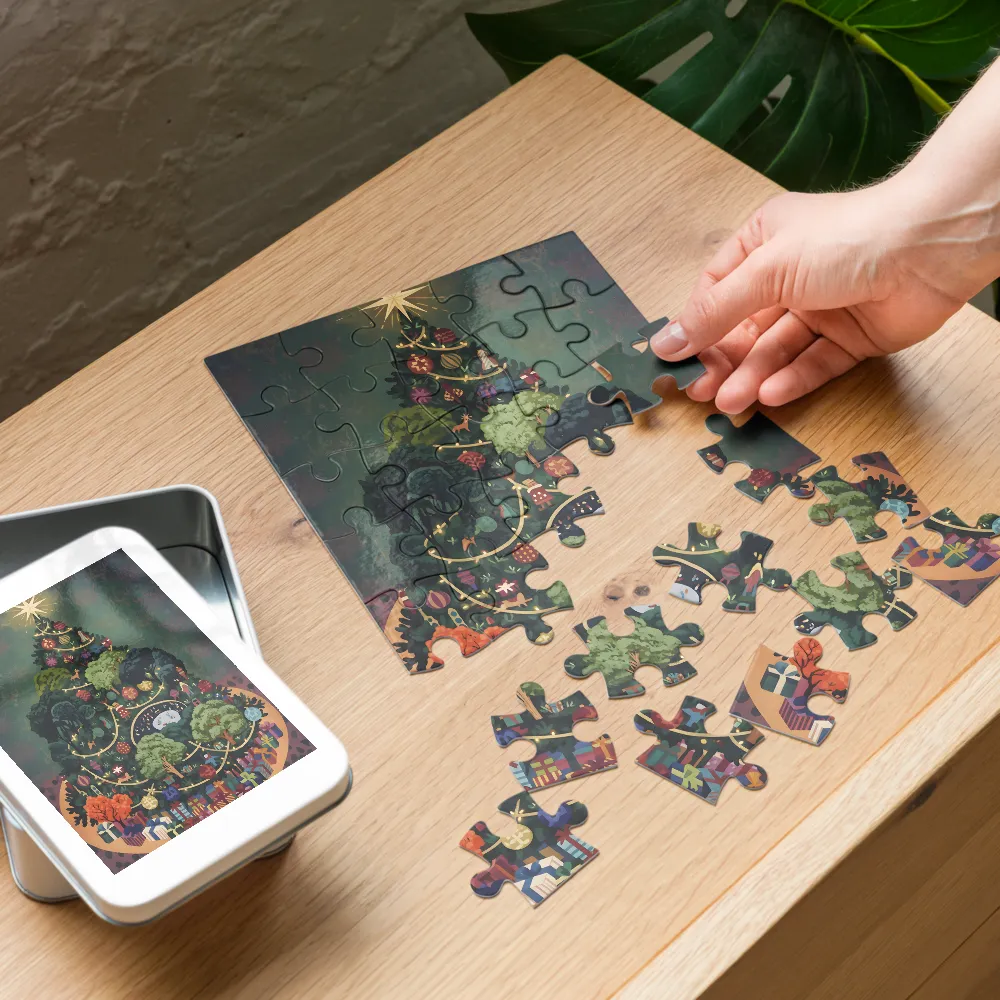 Woodland Christmas Tree 
 Jigsaw Puzzle in Tin Box