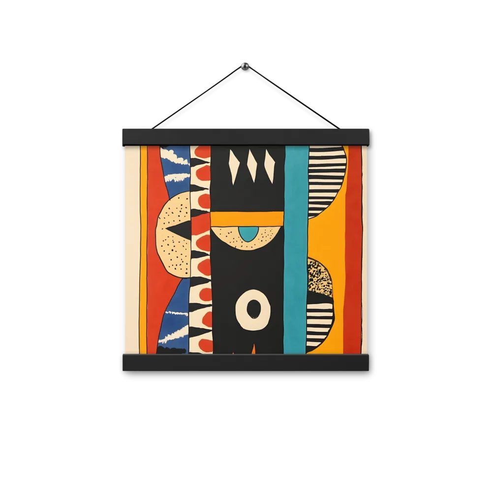 Playful Geometry: A Modern Abstract Exploration | Poster With Black Wood Hanger | 12″×12″