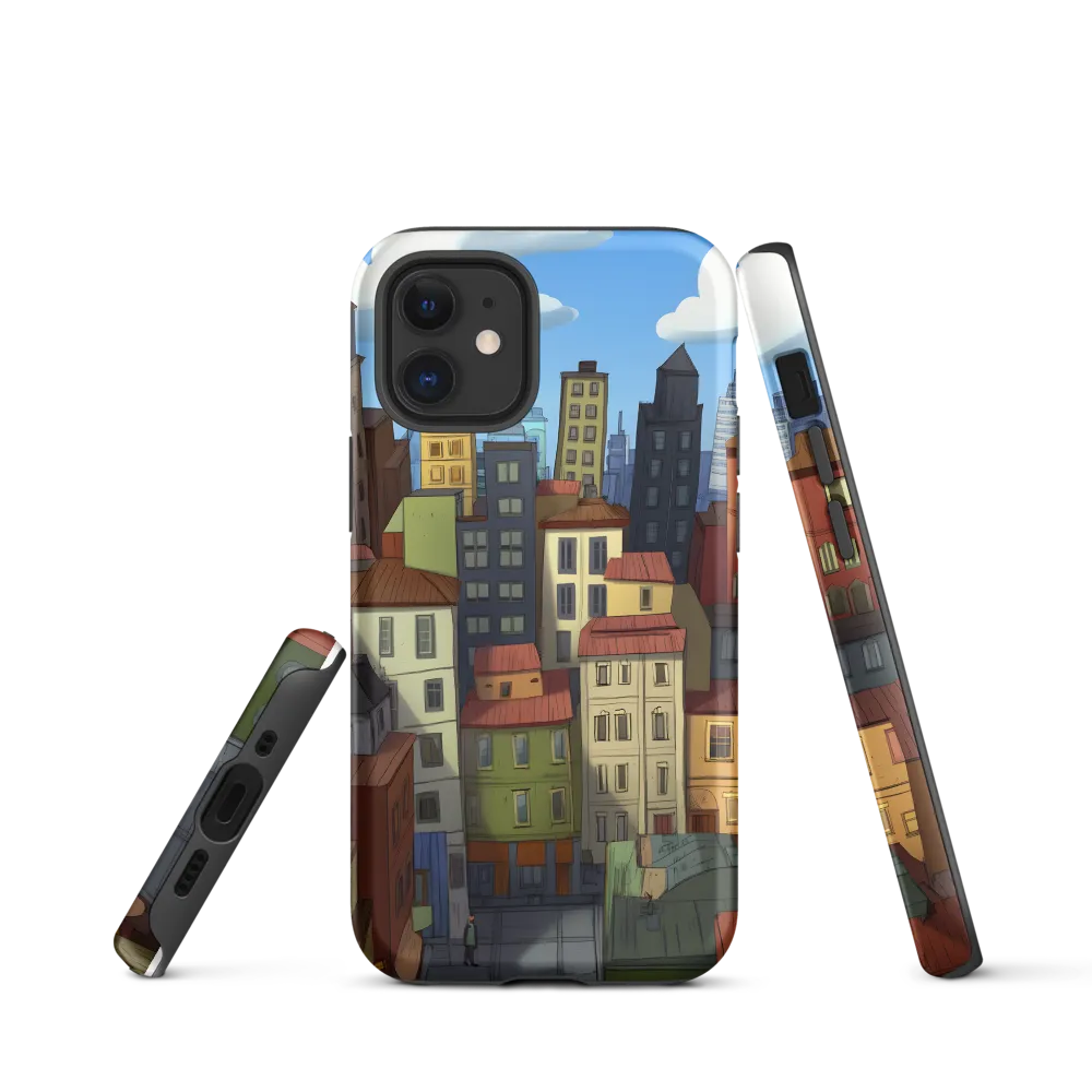Urban Symphony: A Colorful Cityscape | Phone Case |  12 mini | Tough Case | Matte
