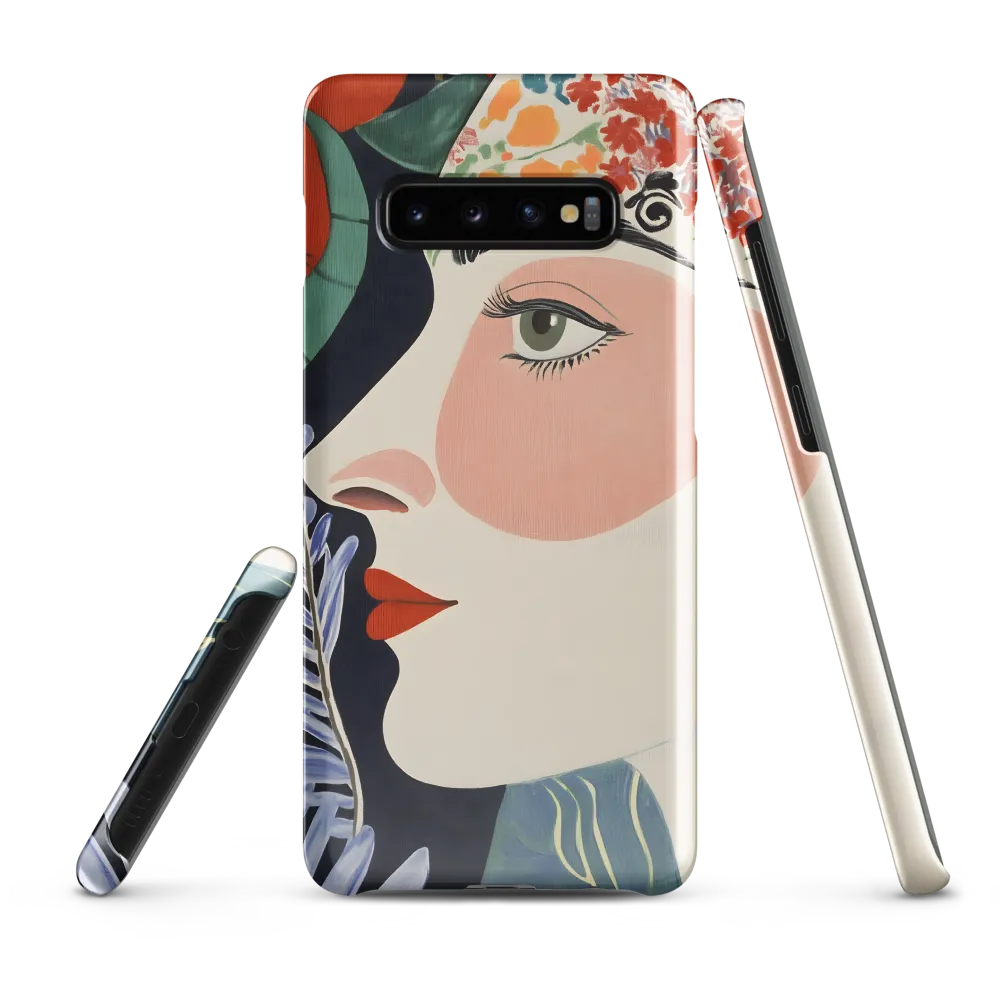 Floral Serenade: A Modern Portrait | Phone Case |  S10 Plus | Snap Case | Glossy