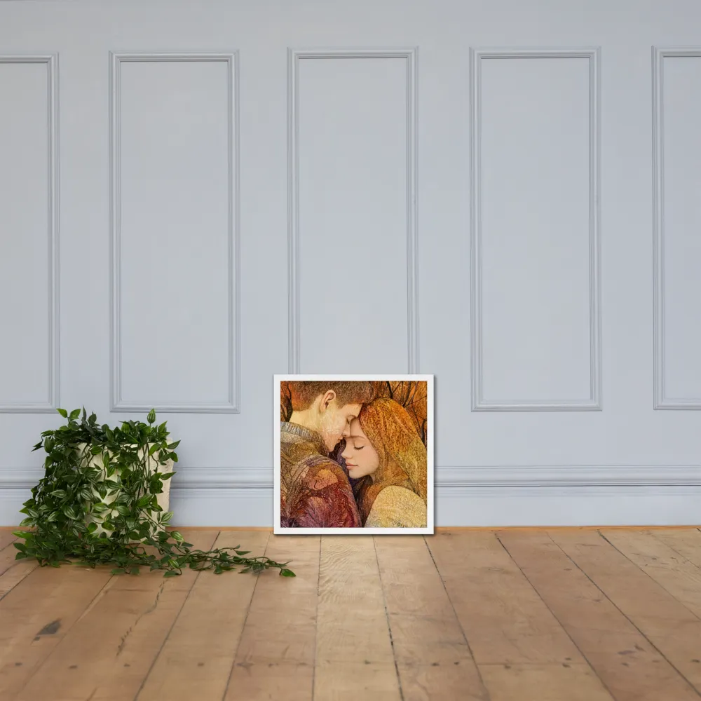 Embrace of Autumn | Poster with White Frame | 18″×18″