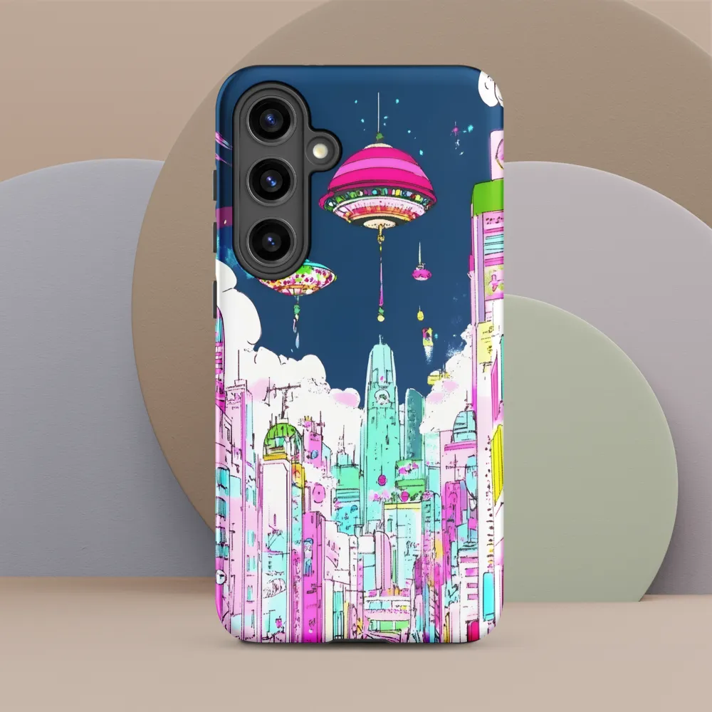 Futuristic Cityscape with Floating Structures
