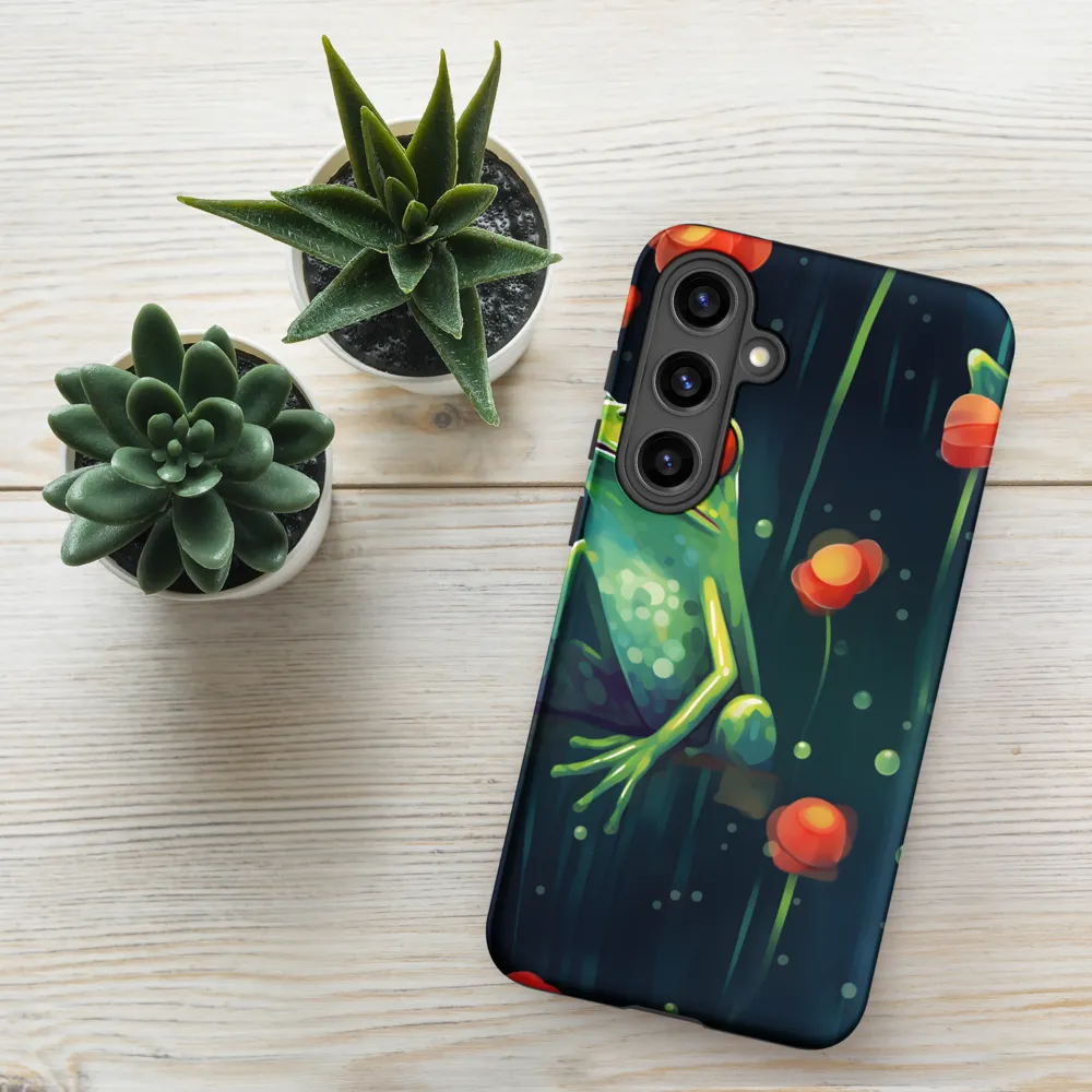 Playful Frogs in a Lush Pond | Phone Case |  S24 Plus | Tough Case | Matte