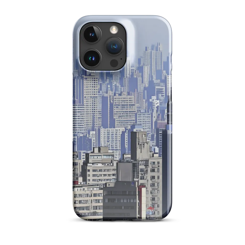 Urban Symphony: A Cityscape in Blues and Grays | Phone Case |  16 Pro Max | Snap Case | Glossy