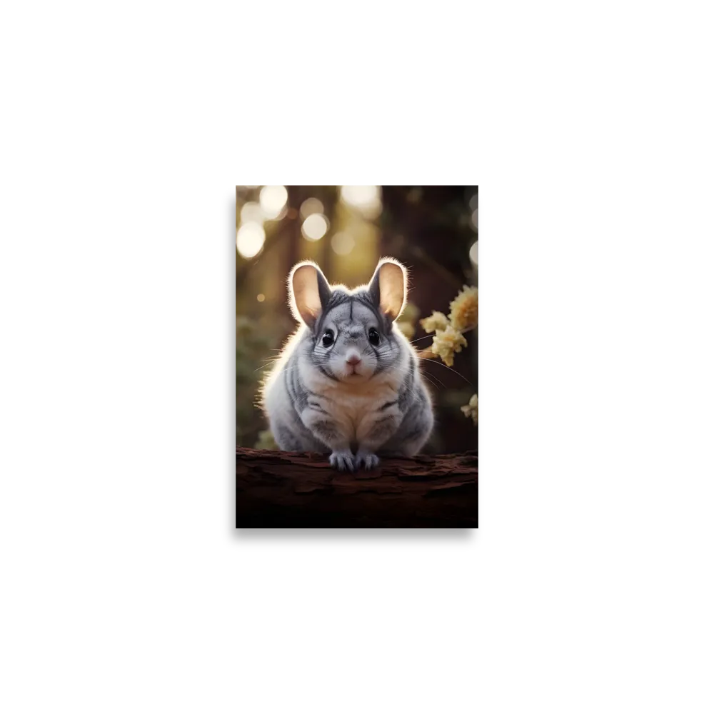 Curious Chinchilla in the Forest | Poster | A2 (16.5″×23.3″)
