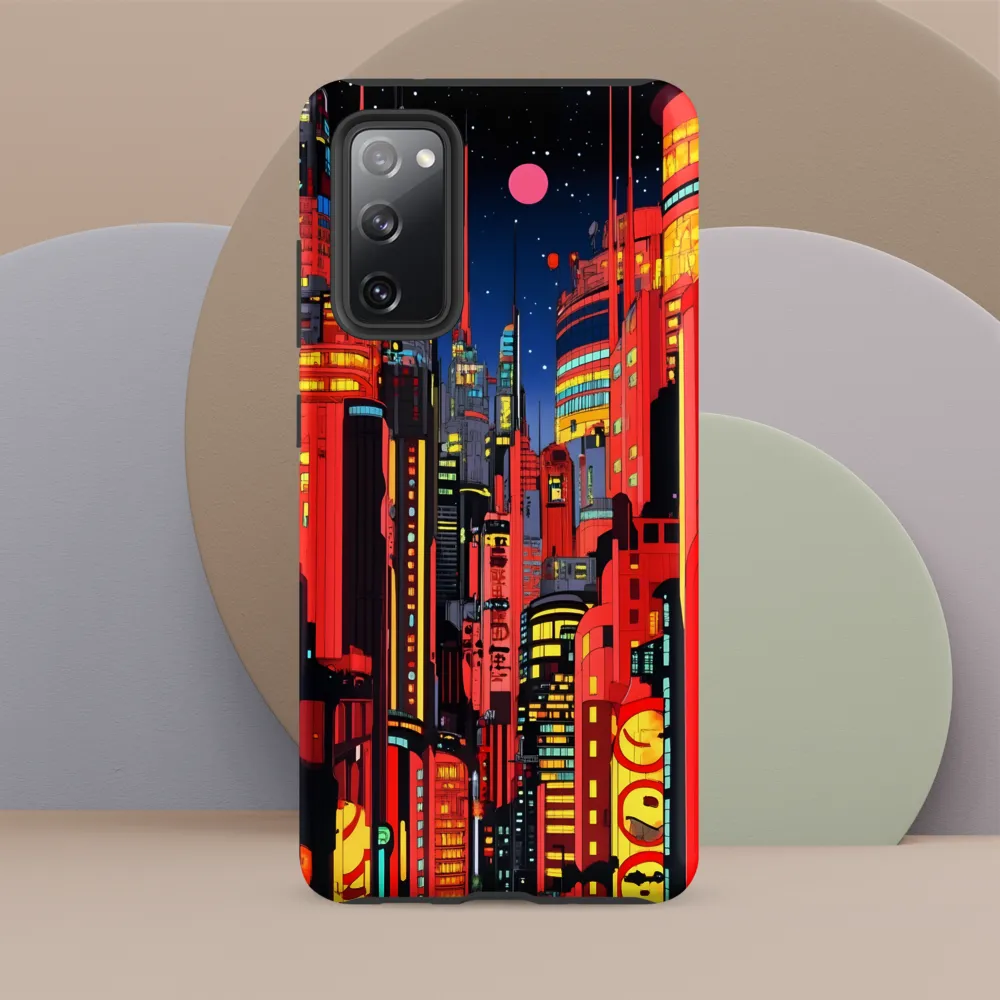 Neon Dreams: A Cyberpunk Cityscape | Phone Case |  S20 FE | Tough Case | Matte