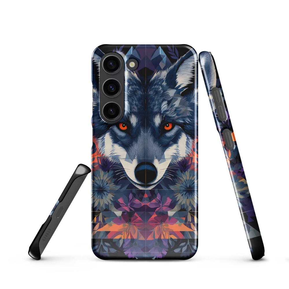 Mystical Wolf Amidst Floral Geometry