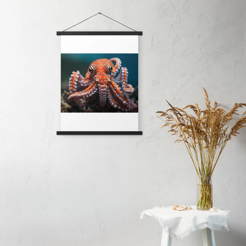 Curiosity of the Deep: The Orange Octopus | Poster With Black Wood Hanger | 18″×24″