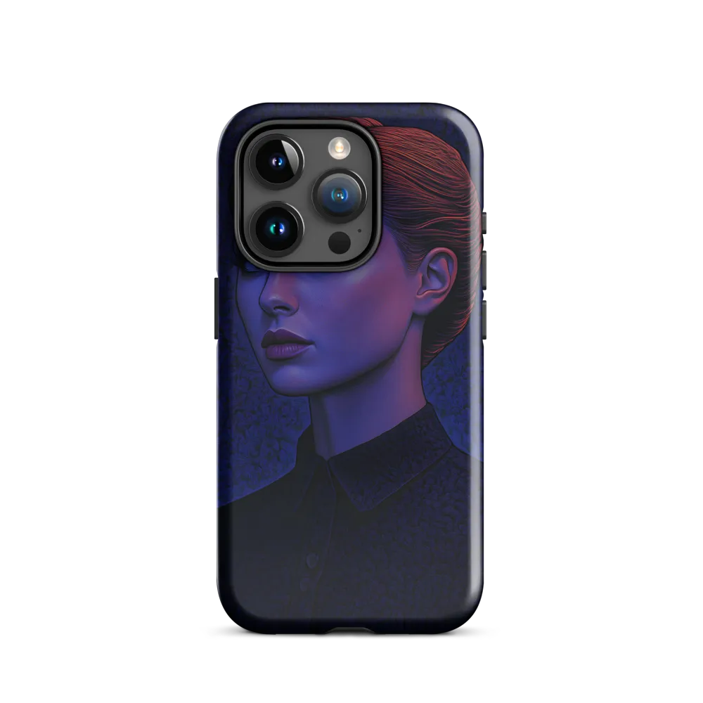 Ethereal Portrait in Blue and Red