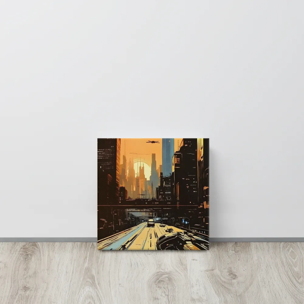 Metro Nexus: A Futuristic Cityscape | Canvas | 12″×12″