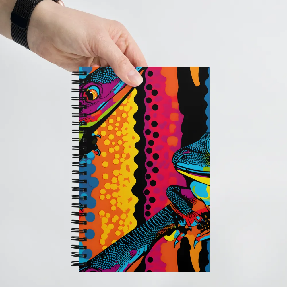 Colorful Encounters: The Playful Geckos | Spiral Notebook