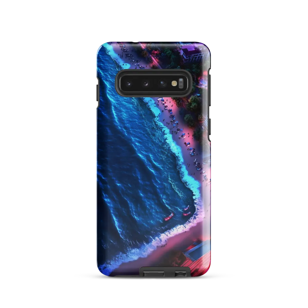 Twilight Reflections: A Serene Beach Aerial | Phone Case |  S10 | Tough Case | Glossy