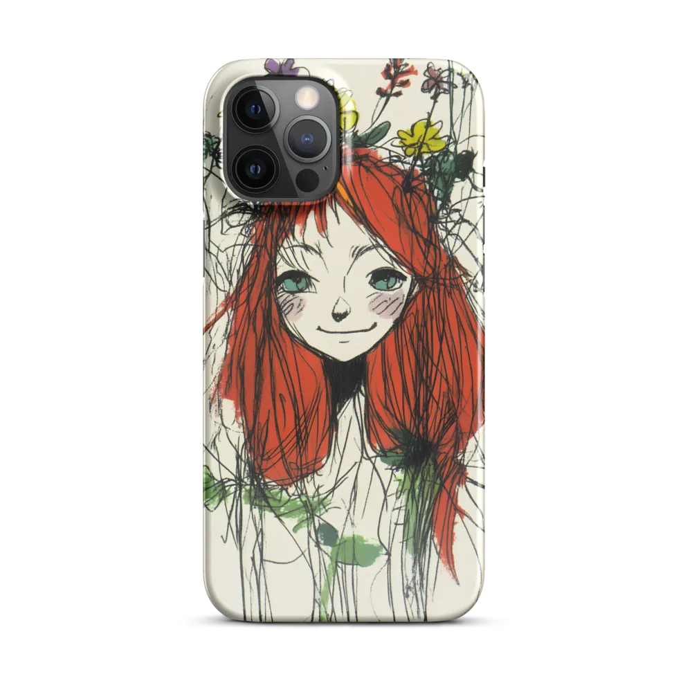 Whimsical Floral Portrait | Phone Case |  12 Pro Max | Snap Case | Glossy