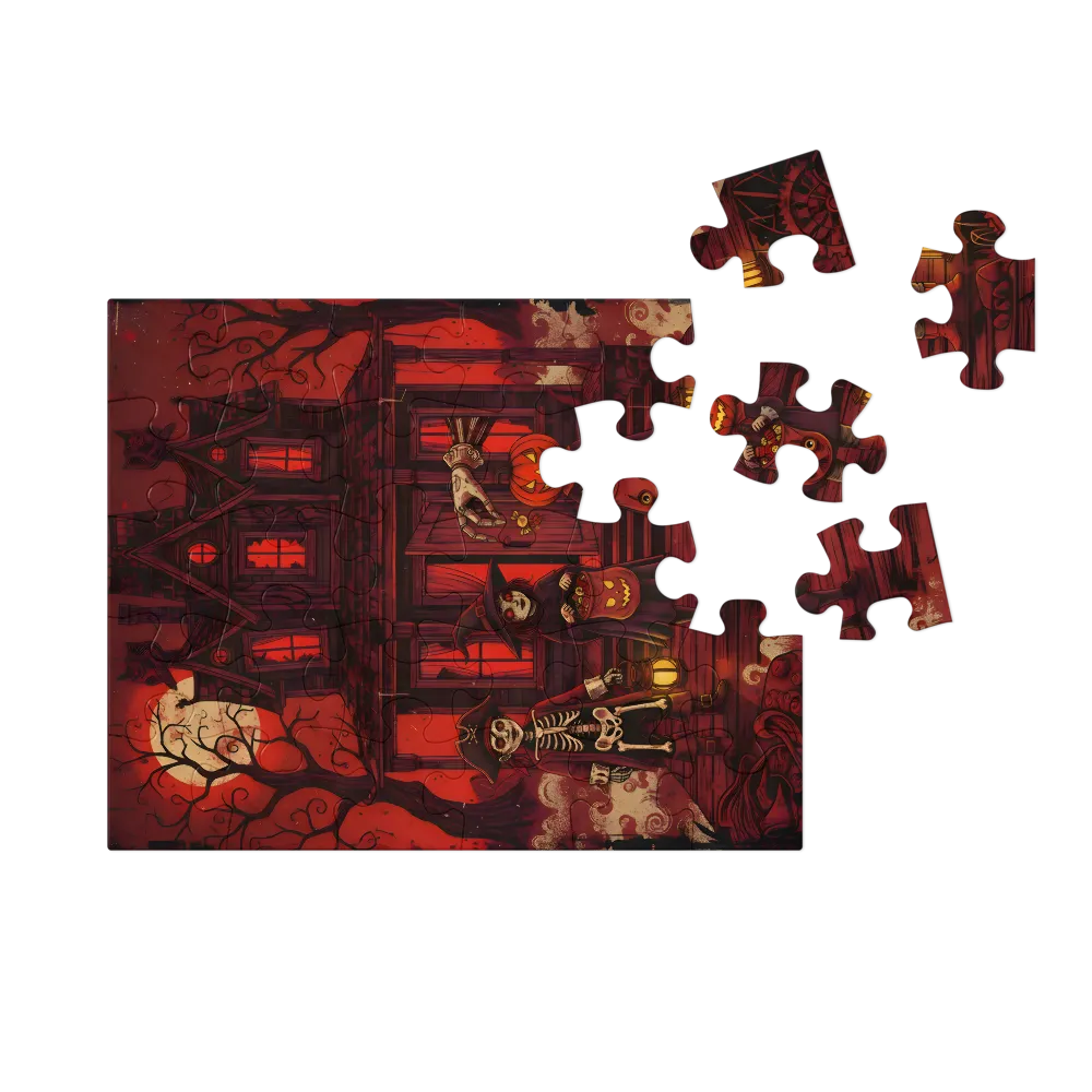 Haunted Trick-or-Treat 
 Jigsaw Puzzle in Tin Box