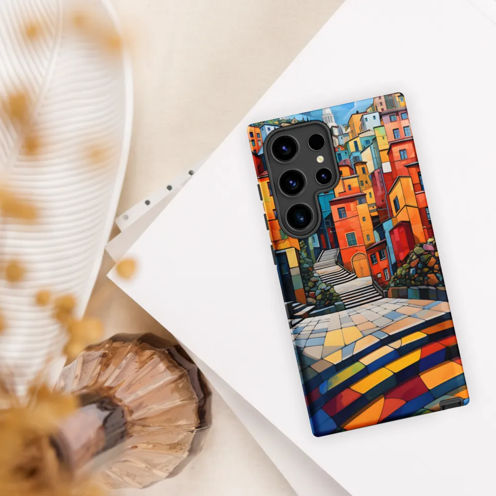 Vibrant Village: A Cubist Journey