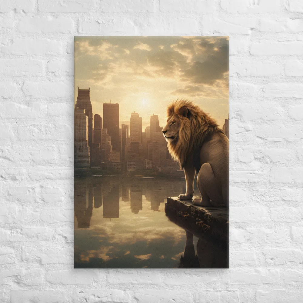 The Lion's Gaze Over the Urban Symphony