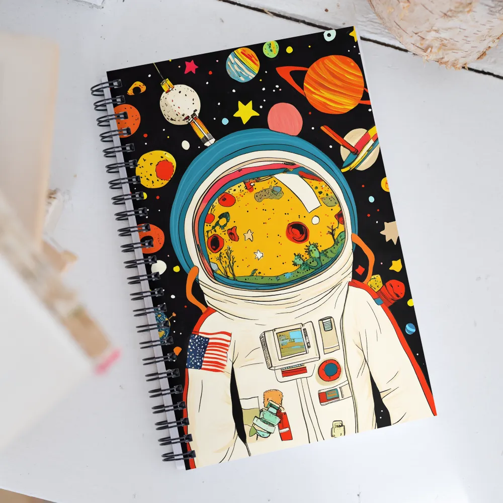 Cosmic Curiosity: Journey Within the Helmet | Spiral Notebook