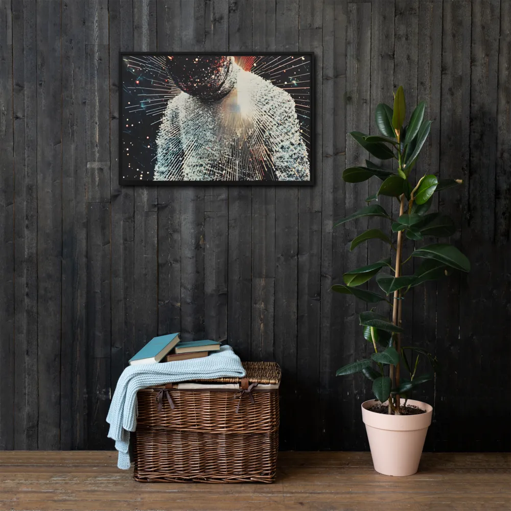 Ethereal Astronaut: A Journey Through the Cosmos | Canvas with Black Frame | 20″×30″
