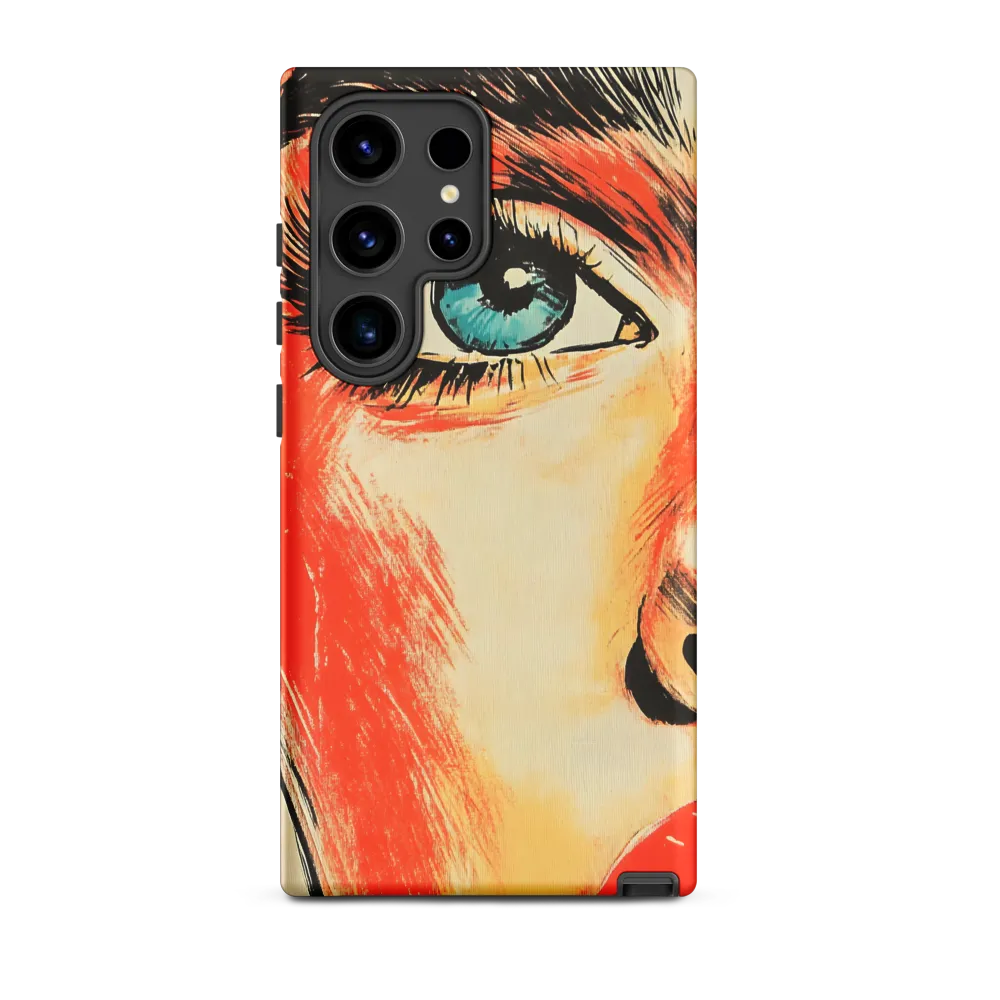 Intense Gaze: A Pop Art Portrait | Phone Case |  S24 Ultra | Tough Case | Matte