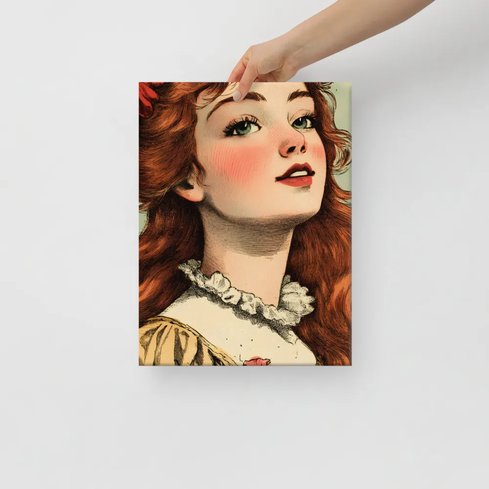 Whimsical Portrait of a Flower-Adorned Girl | Canvas | 12″×16″