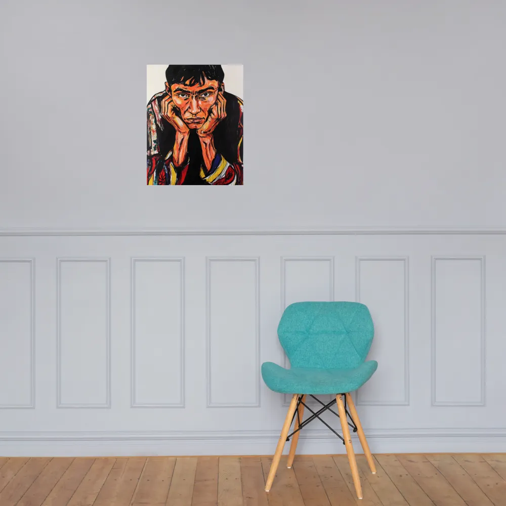 Contemplative Intensity: An Expressionist Portrait | Poster | 16″×20″