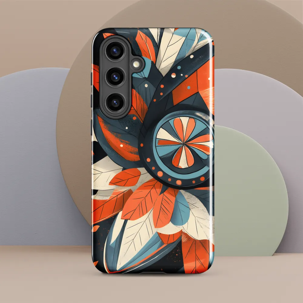 Floral Symphony in Orange and Teal