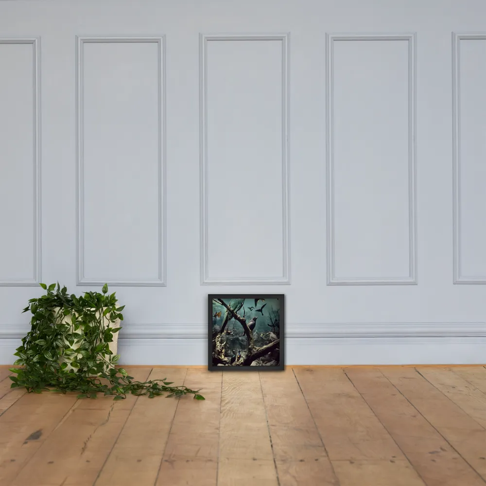 Whispers of the Avian Realm | Poster with Black Frame | 12″×12″