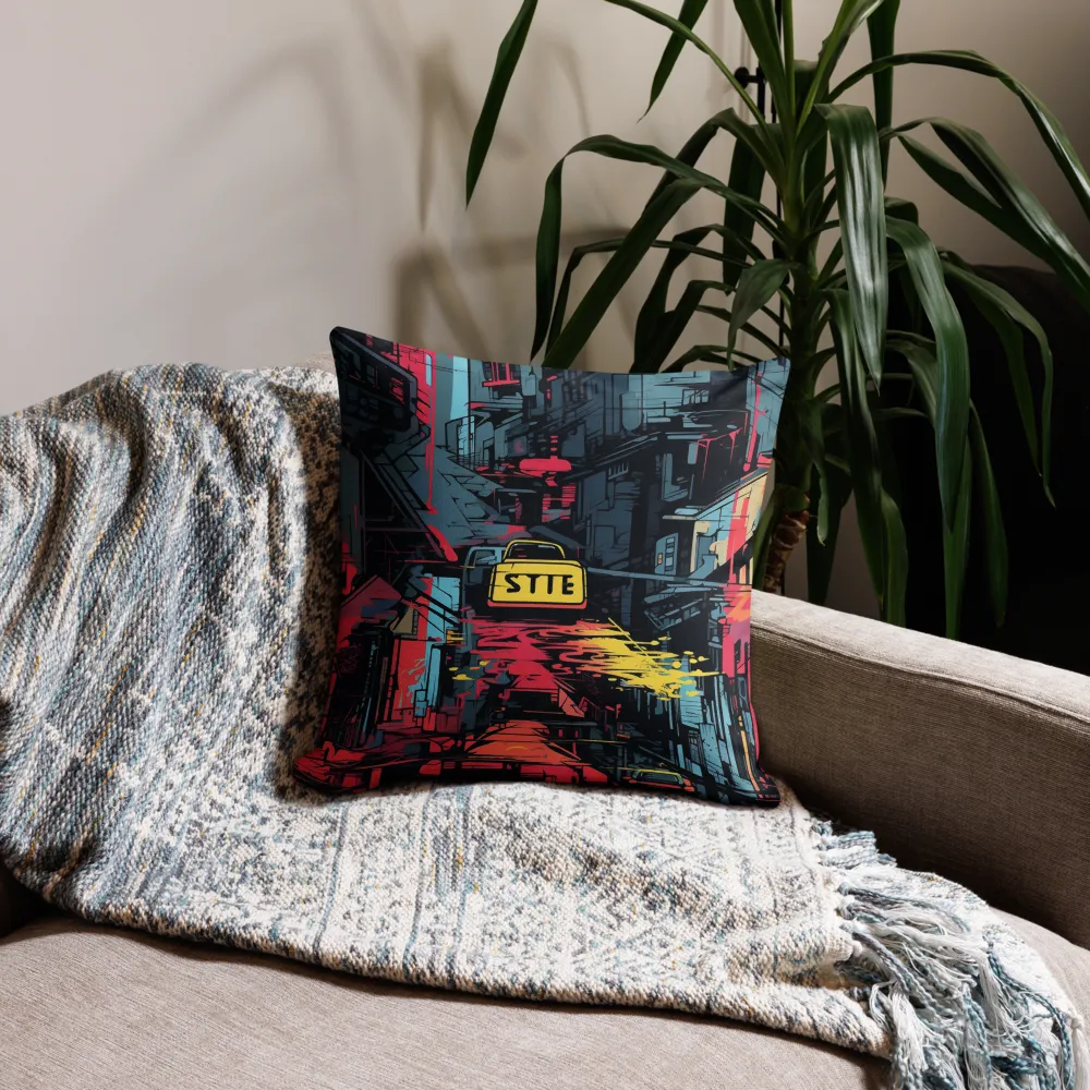 Citybeat: A Neon Dreamscape | Pillow Case | 18″×18″